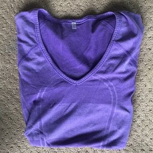 Purple Short Sleeved V-Neck Lululemon Shirt